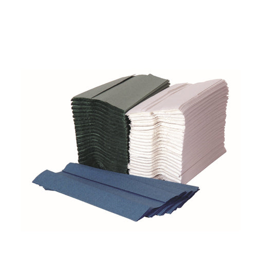 Jangro C-Fold Hand Towels, 1 Ply, Green